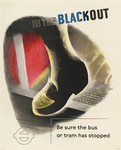 In the Blackout be Sure the Bus or Tram has Stopped by Hans Schleger — digital art print download