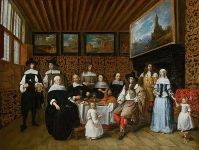 Family Portrait by Gillis van Tilborgh, c. 1665 — digital art print download
