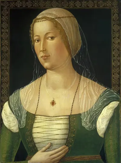 Portrait of a Young Woman by Girolamo di Benvenuto, c. 1508 — digital art print download