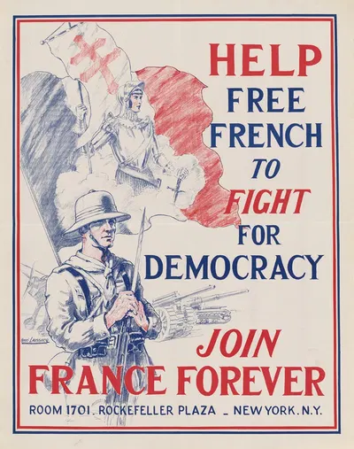 Help Free French to Fight for Democracy – Join France Forever by Henri Laussucq — digital art print download