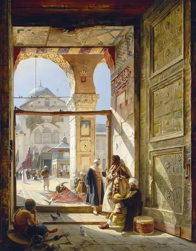 The Gate of the Great Umayyad Mosque, Damascus by Gustav Bauernfeind, 1890 — digital art print download