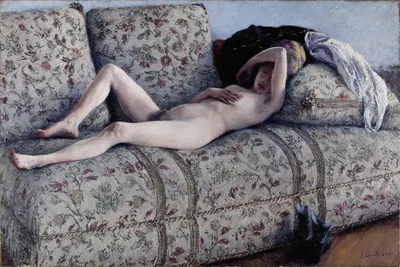 Ню на диване by Гюстав Каййботт, c. 1880 — digital art print download