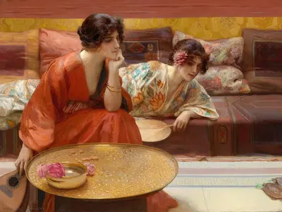 Idle Hours by Henry Siddons Mowbray, 1895 — digital art print download