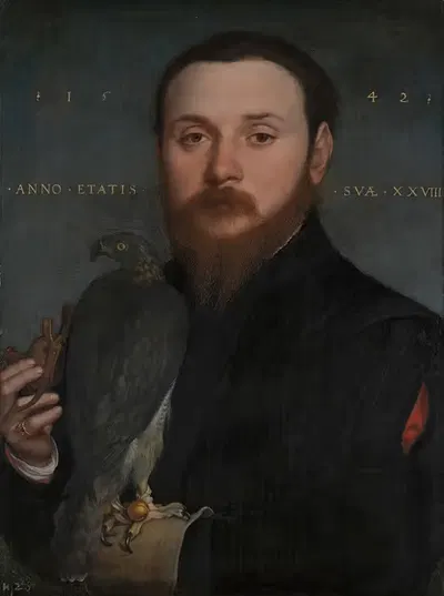 Портрет дворянина с ястребом by Ганс Хольбейн Младший, 1542 — digital art print download