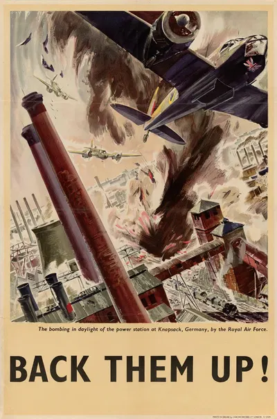 The Bombing in Daylight of the Power Station at Knapsack, Germany, by the Royal Air Force – Back Them Up! by Джеймс Гарднер…
