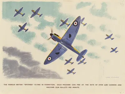 The Famous British 'Spitfires' Flying in Formation by Джеймс Гарднер — digital art print download
