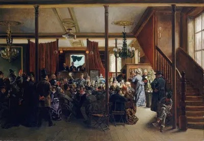 Аукцион в Клинтон Холле, Нью-Йорк, 1876 by Игнасио де Леон и Эскосура, 1876 — digital art print download