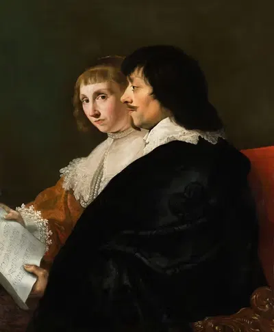Двойной портрет Константина Гюйгенса (1596-1687) и Сюзанны ван Баерле (1599-1637) by Якоб ван Кампен, 1596-1687 — digital…