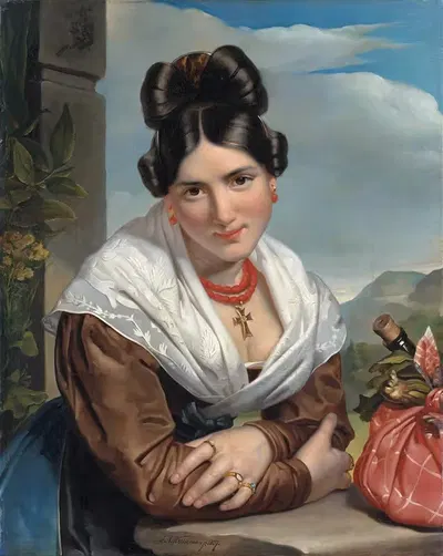 Девушка, отдыхающая by Ян Адам Крусеман, 1827 — digital art print download