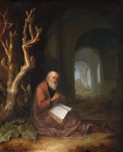 Отшельник, молящийся в руинах by Ян Адриансз ван Ставерен, 1650 - 1668 — digital art print download