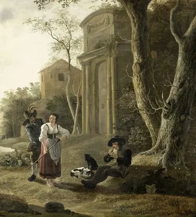 Дудочник by Ян Баптист Вольфаертс, 1646 — digital art print download