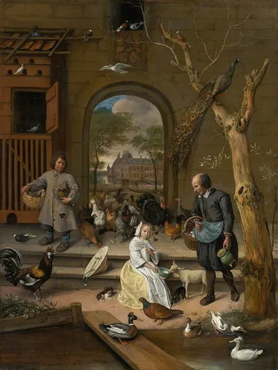 Portrait of Jacoba Maria van Wassenaer (1654-1683),known as 'The Poultry Yard' by Jan Steen, 1654-1683 — digital art print…
