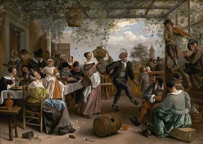 The Dancing Couple by Jan Steen, 1663 — digital art print download