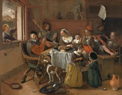 The Merry Family by Jan Steen, 1668 — digital art print download