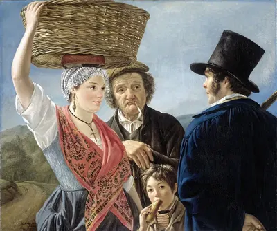 Рыночные сплетни by Жан Анри де Коэне, 1827 — digital art print download
