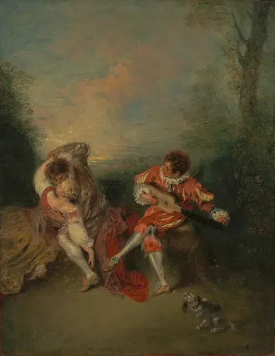 La Surprise by Jean-Antoine Watteau, 1718–1719 — digital art print download
