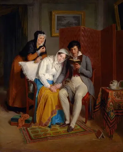 Чтение для выздоравливающего by Жан-Огюстен Франклен, c. 1827 — digital art print download