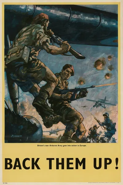 Britain's New Airborne Army Goes into Action in Europe – Back Them Up! by Лесли Олифант — digital art print download