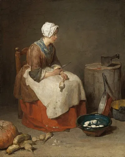 The Kitchen Maid by Jean Siméon Chardin, 1738 — digital art print download