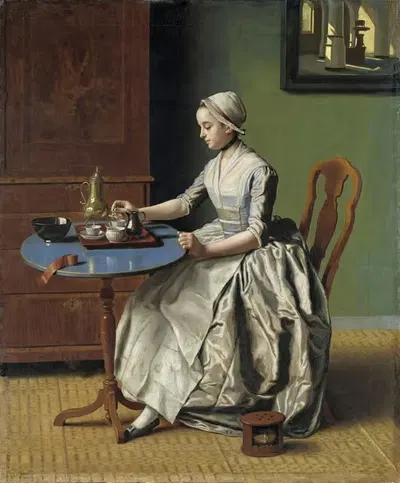 Голландская девушка за завтраком by Жан-Этьен Лиотар, c. 1756 — digital art print download