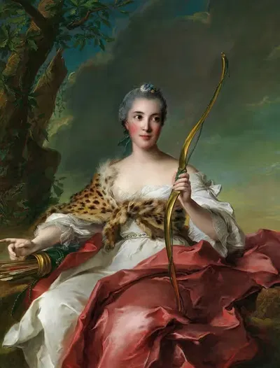 Мадам Берже де Фрувиль в образе Дианы by Жан-Марк Натиер, 1756 — digital art print download
