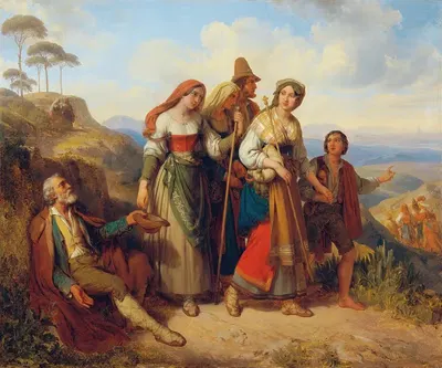 Римские паломники by Иоганн Непомук Эндор, 1843 — digital art print download