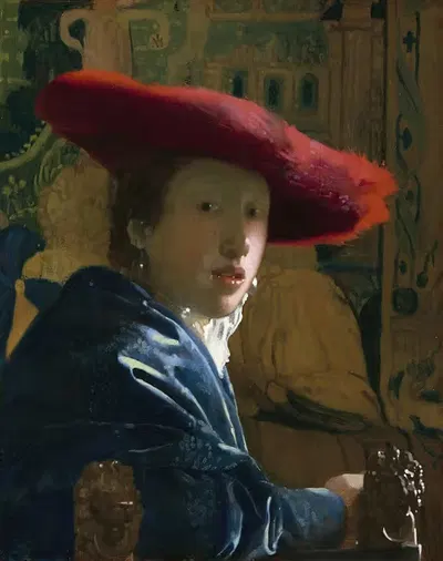 Girl with the Red Hat by Johannes Vermeer — digital art print download