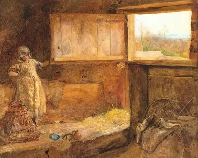 The Hayloft by John William North, 1867 — digital art print download