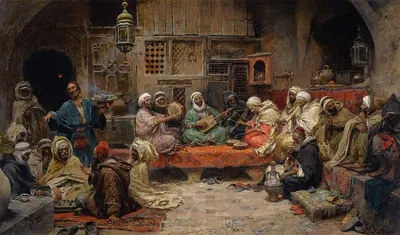 Внутри кофейни, Тунис by Хосе Бенльиур и Гил — digital art print download