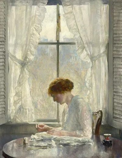 Швея by Джозеф Родефер Декэмп, 1916 — digital art print download