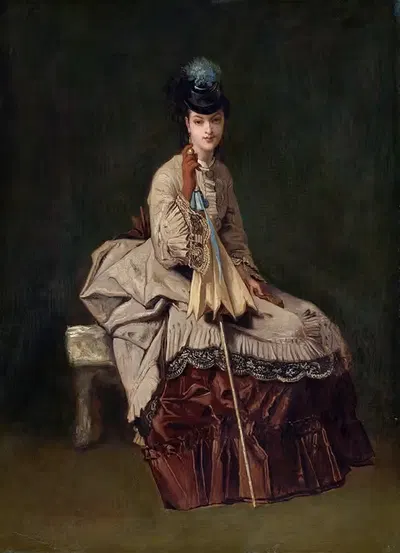 Woman Seated by Jules-Adolphe Goupil, c. 1875 — digital art print download