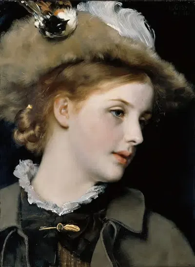 Portrait of a lady by Karl Gussow, 1881 — digital art print download