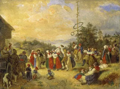 Танец на середине лета в Рэттвике by Килиан Цолль, 1852 — digital art print download