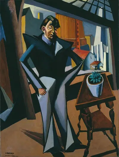 Мужчина, стоящий у окна by Лайош Тихани, 1922 — digital art print download