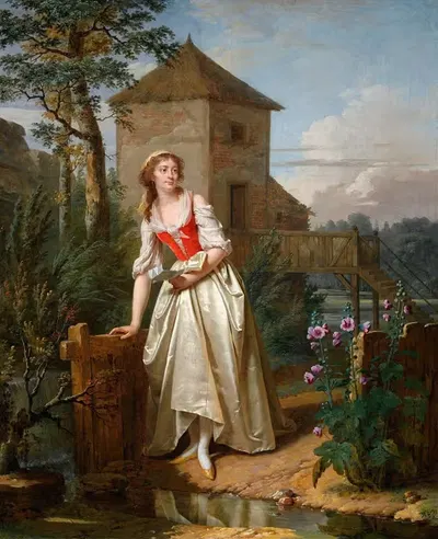 Молодая женщина в английском саду by Мартин Дрёллинг, c. 1795 — digital art print download