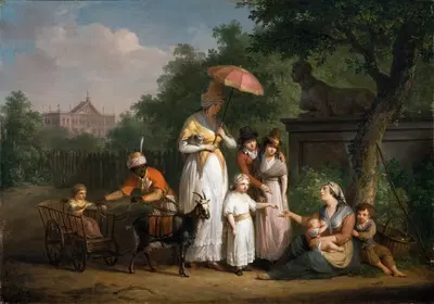 A Noble Family Distributing Alms in a Park by Mattheus Ignatius van Bree, 1793 — digital art print download