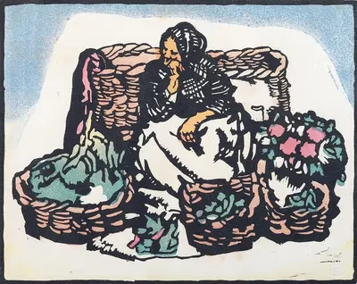 Испанская рыночная женщина by Мод Шервуд, 1928 — digital art print download