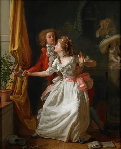 Плохо защищённая роза by Мишель Гарнье, 1789 — digital art print download