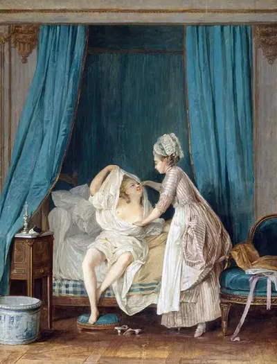 Дама, выходящая из постели by Никлас Лафренсен, 1776 — digital art print download