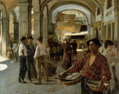Венецианский крытый рынок by Оскар Бьёрк, 1887 — digital art print download