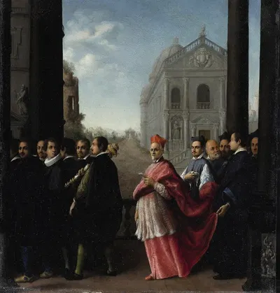 A Cardinal's Procession by Ottavio Leoni, 1621 — digital art print download