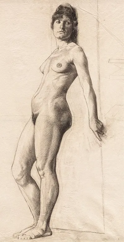 Standing Nude Model by Отто Генри Бахер — digital art print download