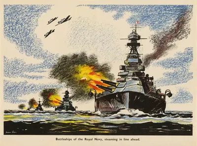 Battleships of the Royal Navy by Роланд Дэвис — digital art print download