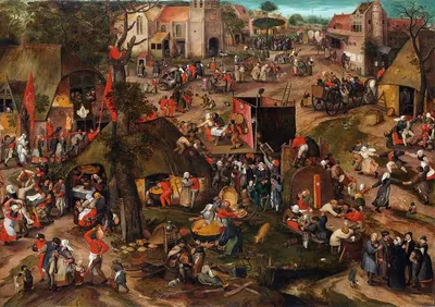 Фламандская ярмарка с представлением фарса «Een cluyte van Plaeyerwater by Питер Балтенс, c. 1570 — digital art print…