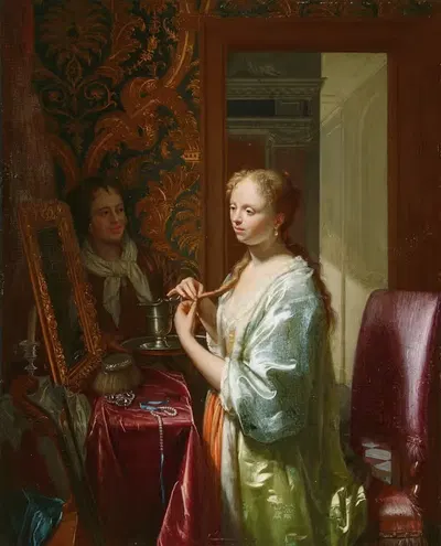 Lady at her Toilet by Philip van Dijk, c. 1720 — digital art print download