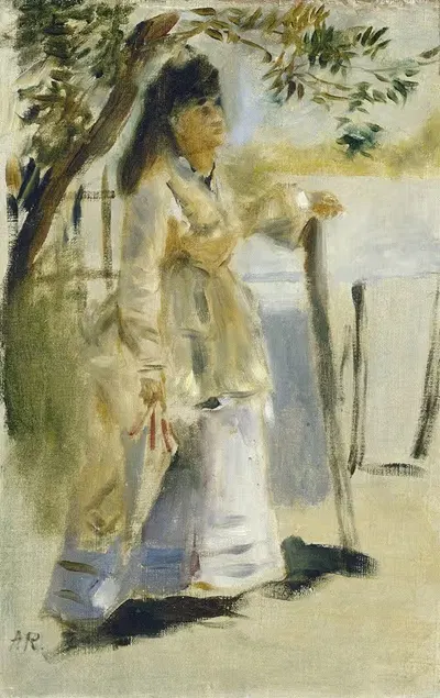 Woman by a Fence by Pierre-Auguste Renoir, 1866 — digital art print download