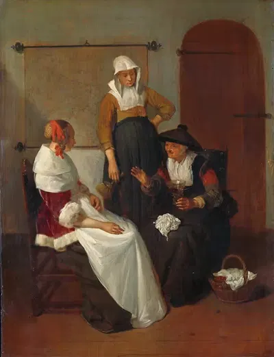 Конфиденциальная беседа by Квирийн Ван Бреекеленкам, 1661 — digital art print download