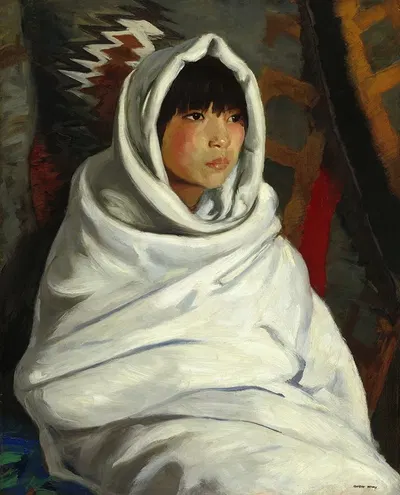 Indian Girl in White Blanket by Robert Henri, 1917 — digital art print download