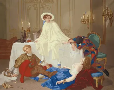 Ужин после маскарада by Томас Кутюр, 1850–1860 — digital art print download