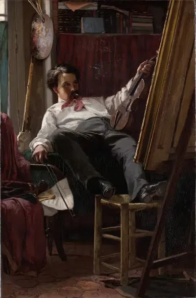 Автопортрет художника в его студии by Томас Ховенден, 1875 — digital art print download